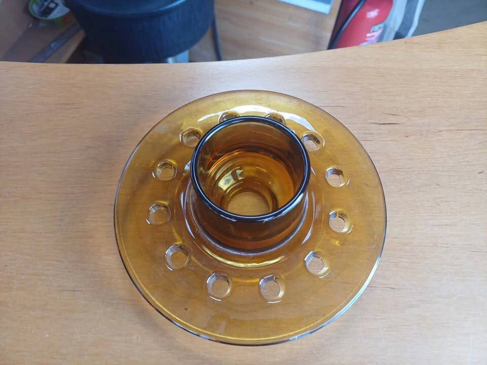 Vintage amber glass centerpiece