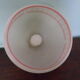Space age pendant lamp, white opaline with orange silkscreened geometric designs
