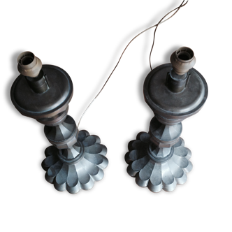 Pair of metal lamps