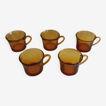 Set of 5 Duralex cups in glass