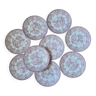 Assiettes Lunéville roses