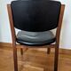 Vintage leather and wood chair pair