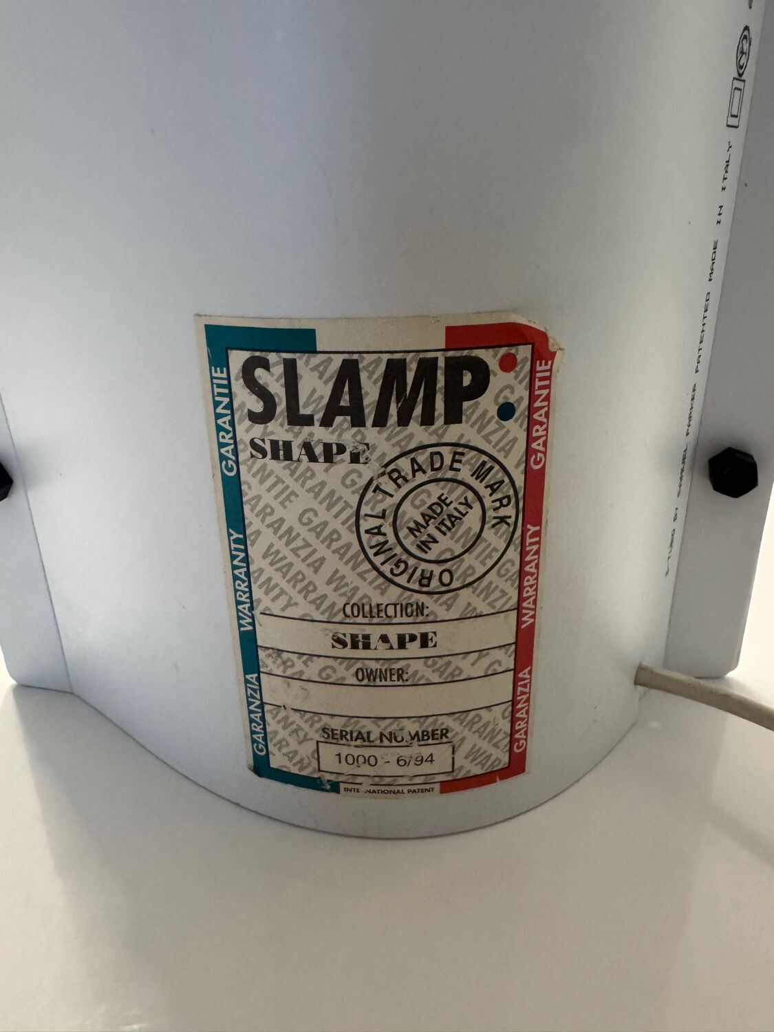 Italian design table lamp 1990 – Slamp S-Tubo – design by Samuel Park