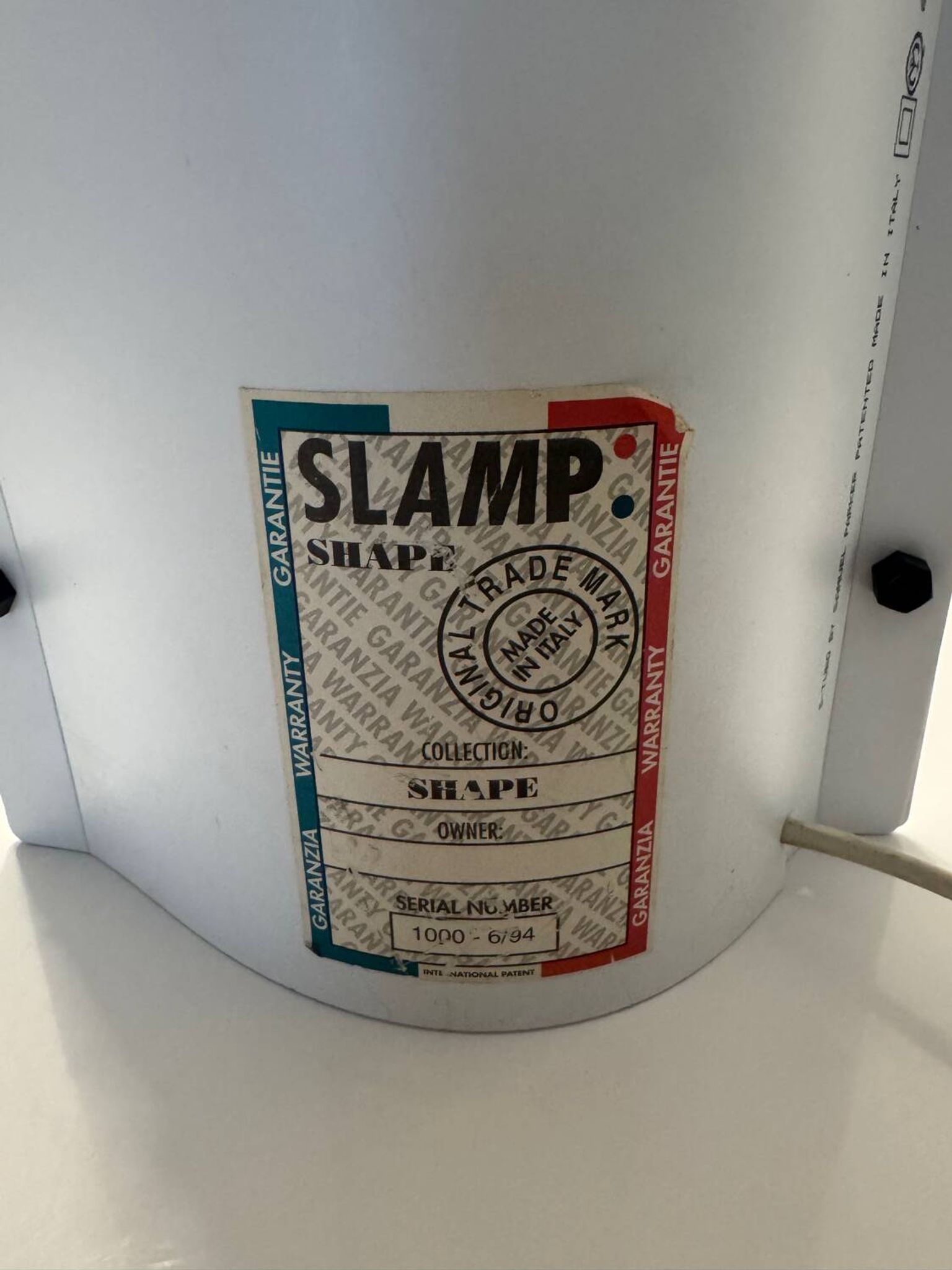 Italian design table lamp 1990 – Slamp S-Tubo – design by Samuel Park