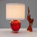 Red crystal glass lamp by Börne Augustsson for Åseda