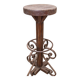 Tabouret d’atelier ancien bois et fer forgé – H 82 cm