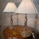 Pair of bronze bedside lamps in Rococo style 42x24, electrical working, very pretty.