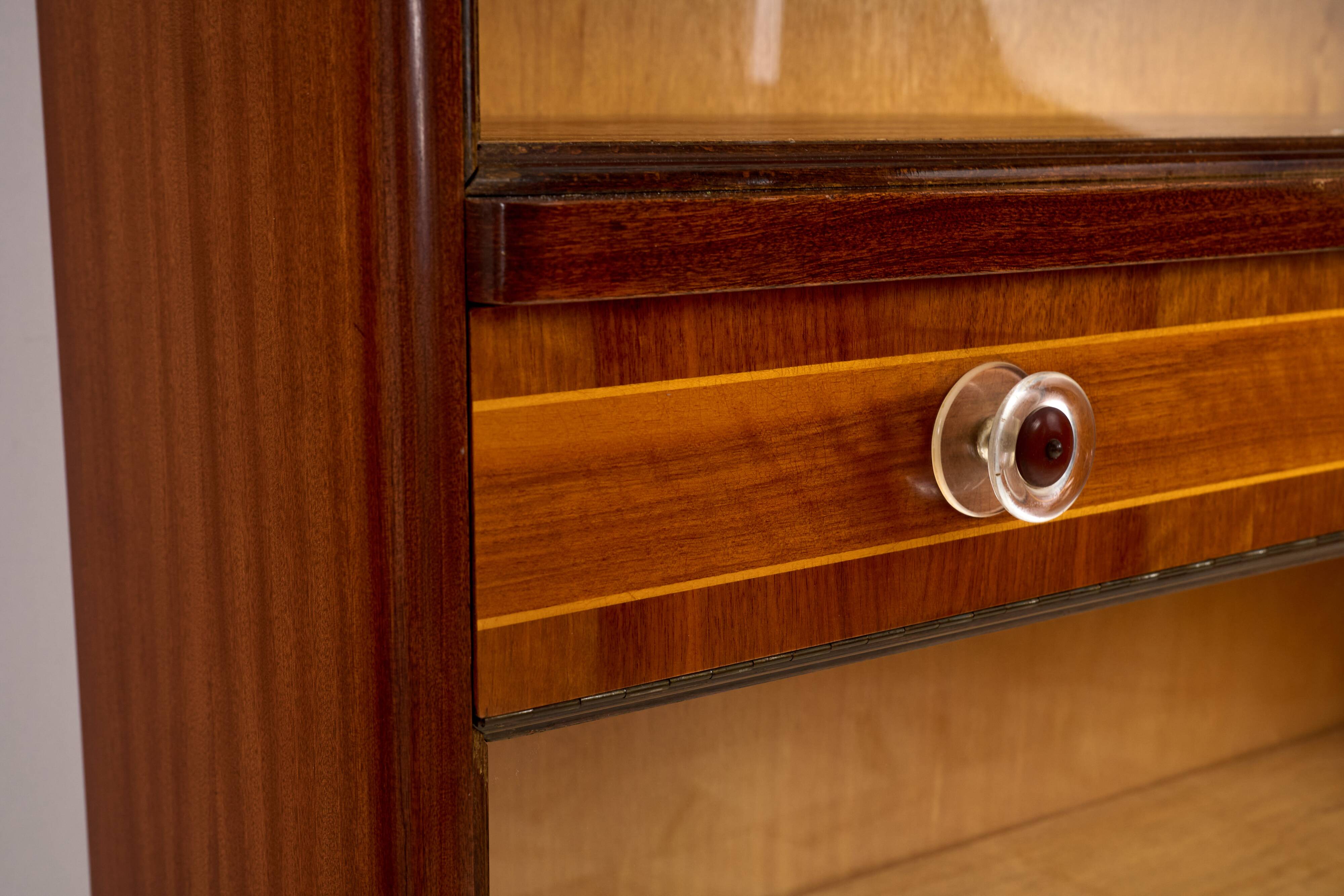 Art Deco Bookcase, Vitrine, Český Nábytek, 1960, Czechoslovakia