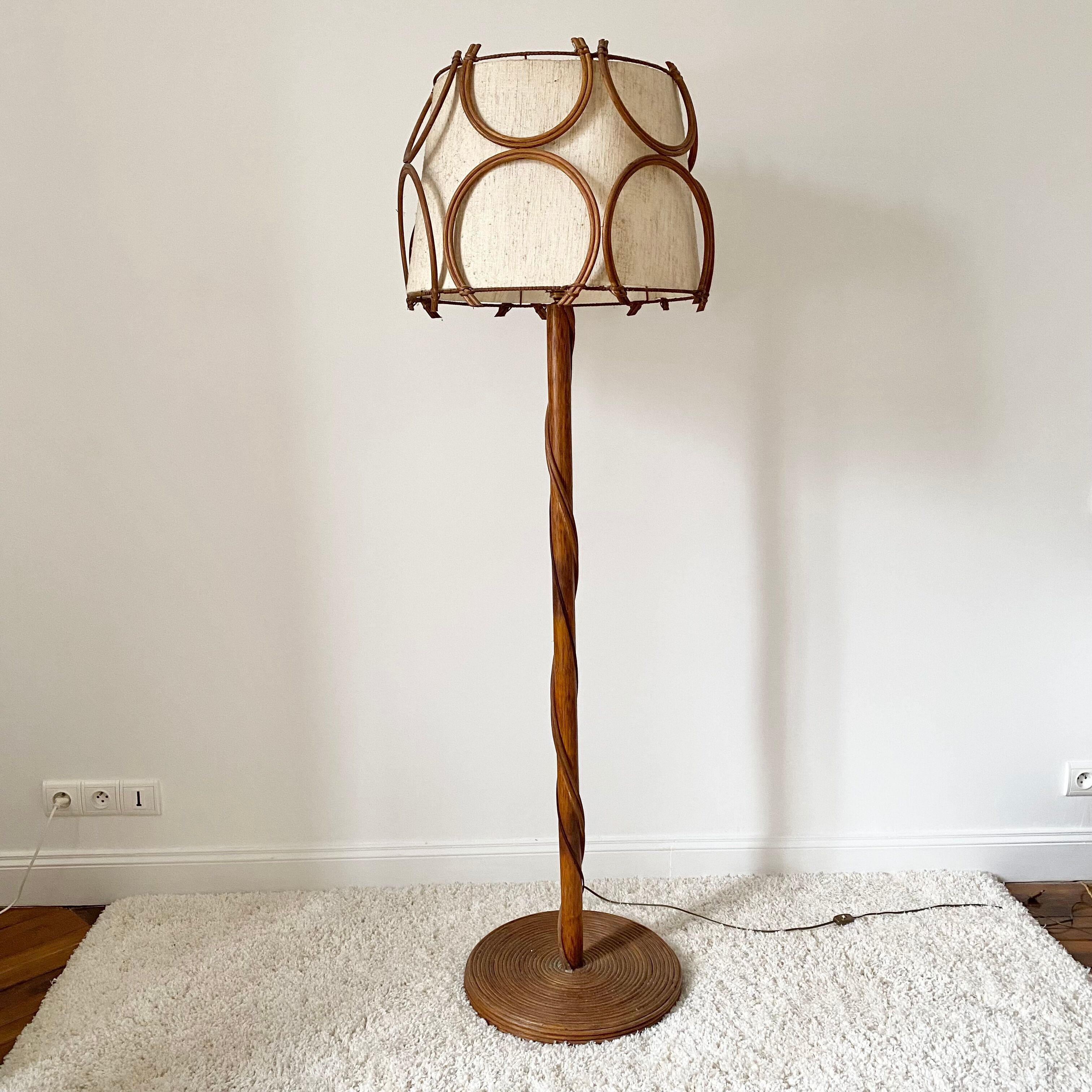Rattan floor lamp
