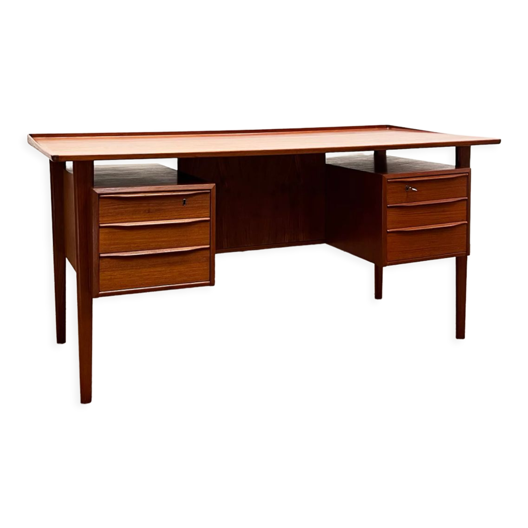 Danish teak desk by Peter Løvig Nielsen for Hedensted Møbelfabrik Denmark 1960s
