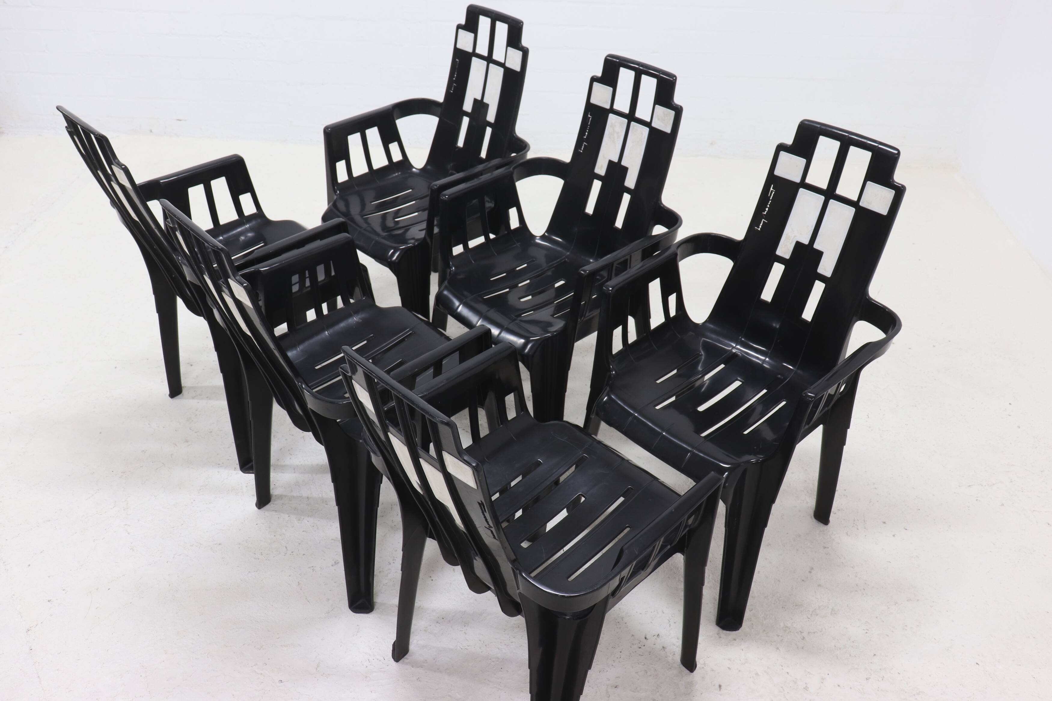 Set of 6 Boston Chairs by Pierre Paulin for Henry Massonnet France 1980s