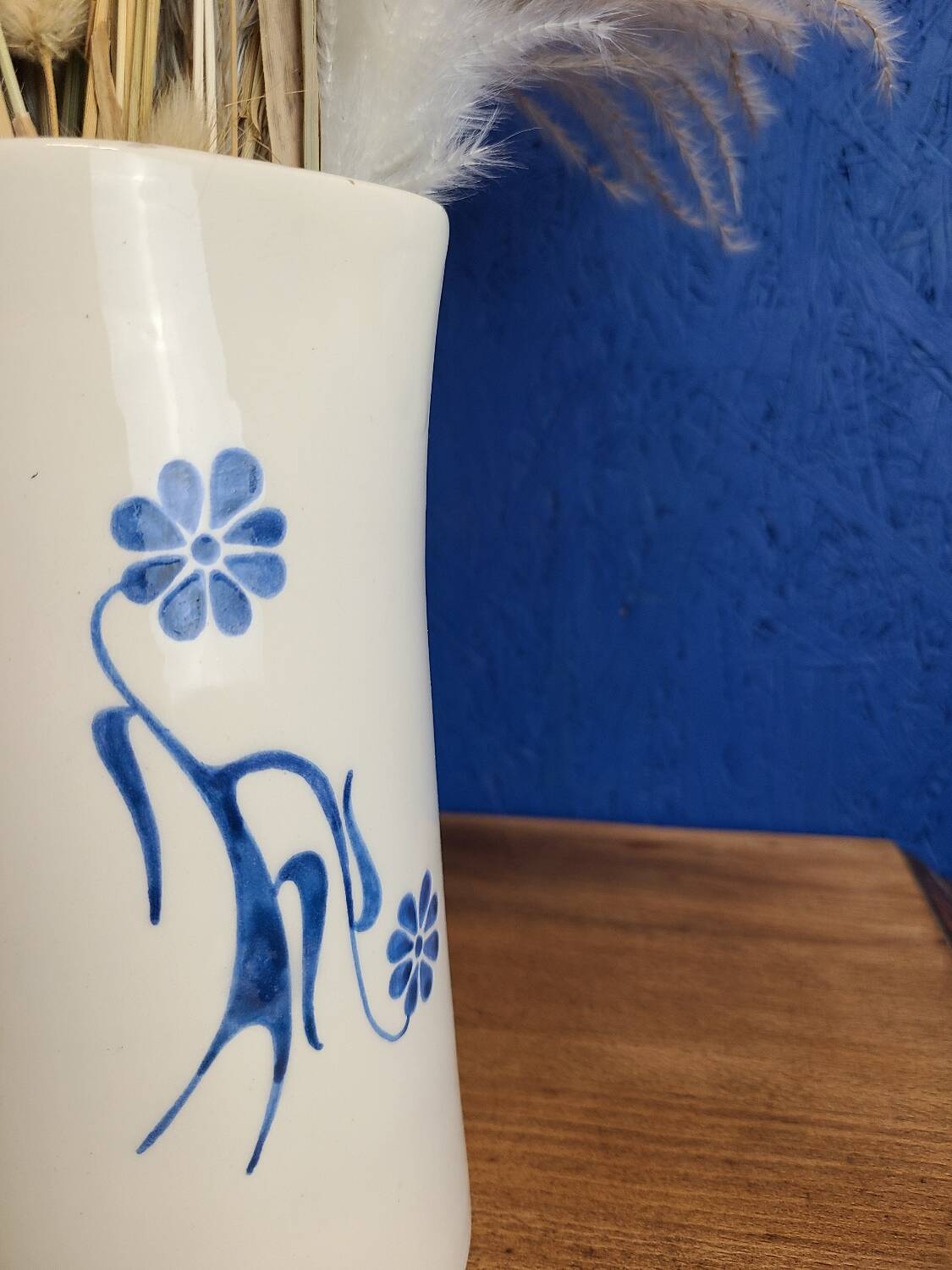 Modernist ceramic pitcher, signed polychrome decoration