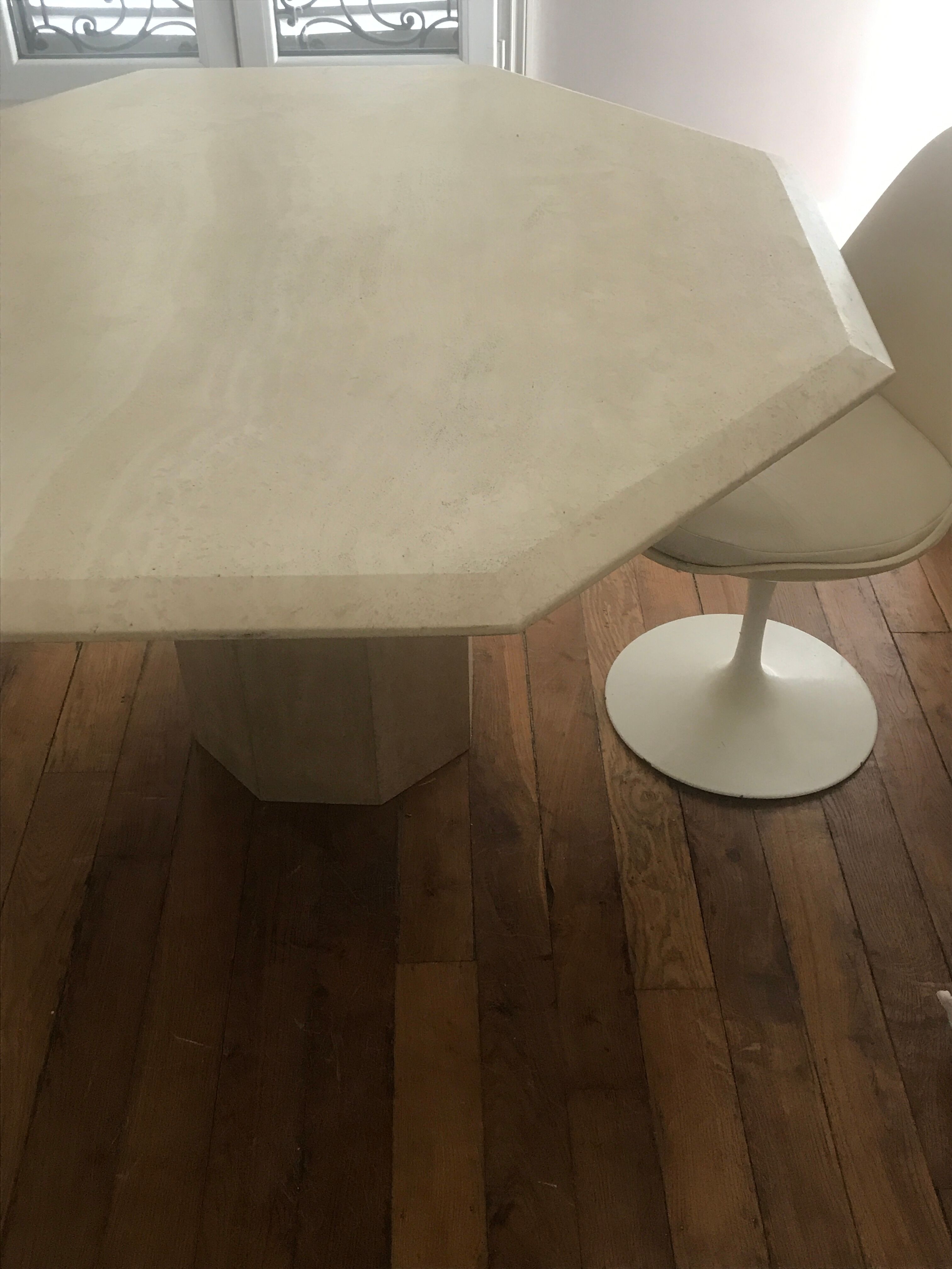 Travertine dining table