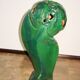 ‘Head’ sculpture lamp, glazed ceramic, vintage, Poland, 20th century