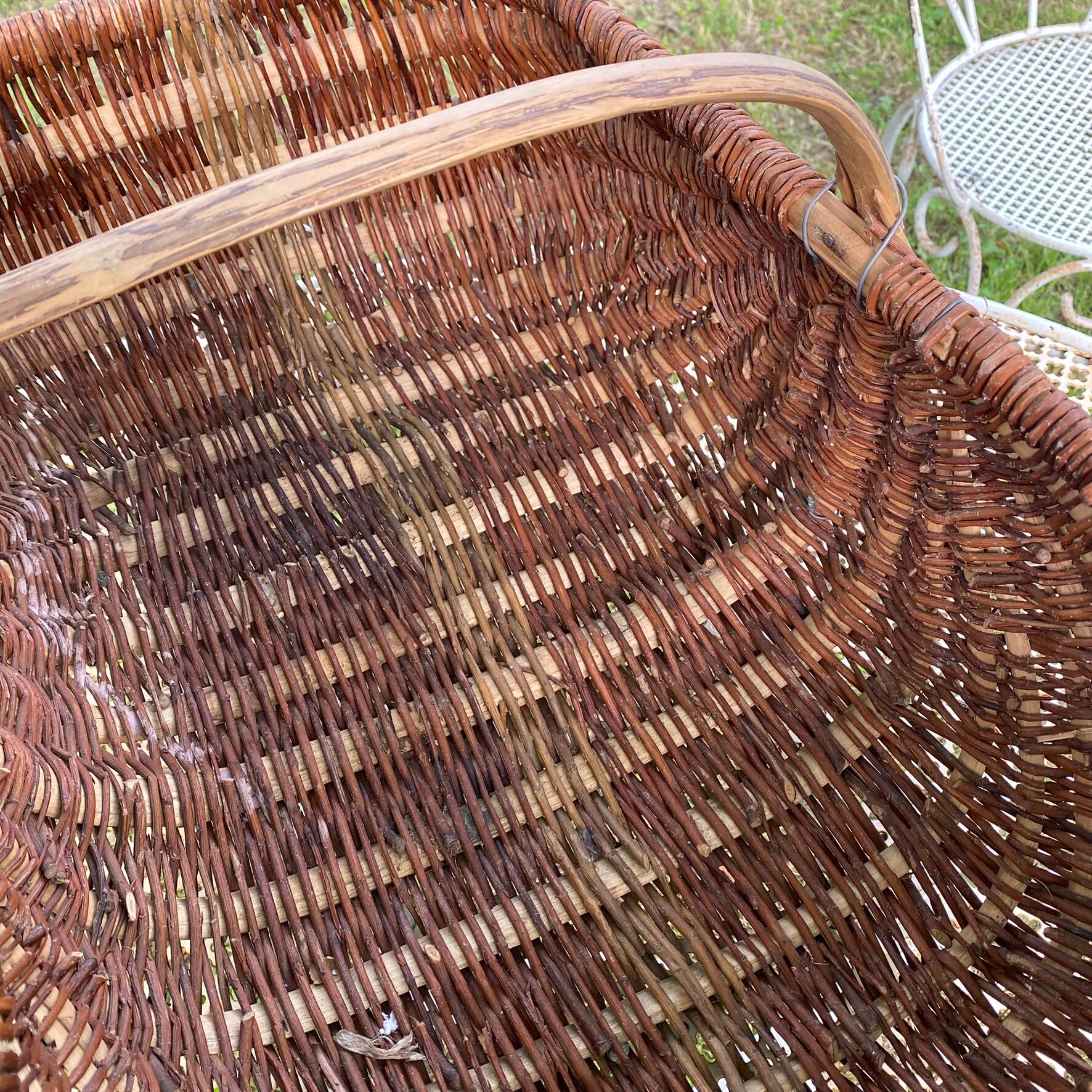 Large wicker basket with metal wire 58X36cm