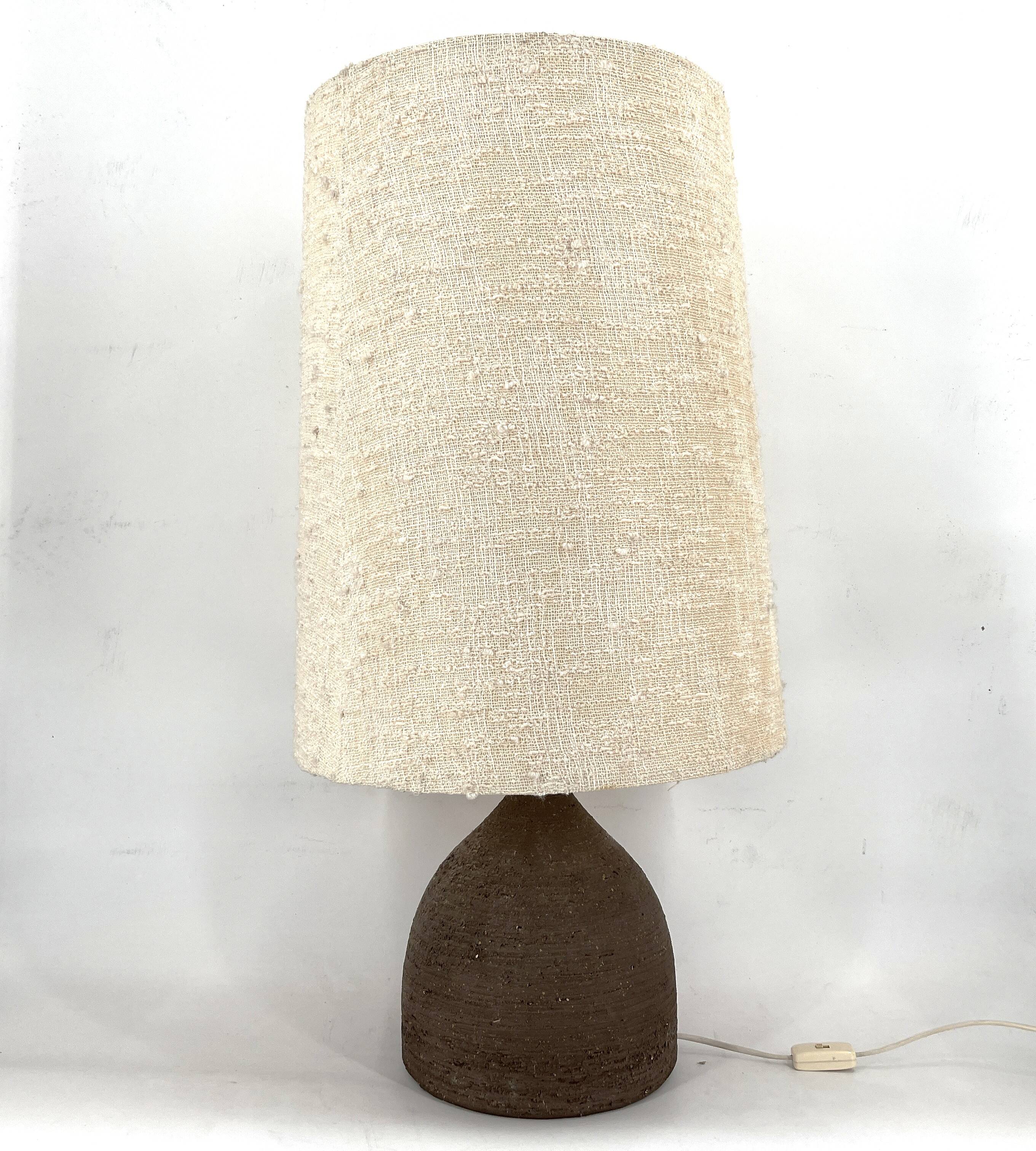 Large 1960s Ceramic Table lamp or floor lamp With Original Fabric Shade Fro