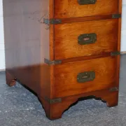 Vintage Military Campaign Twin Desk in Yew Wood