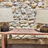 Set of two ceramic lamps by Georges Pelletier