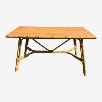 Vintage 1960 rattan table