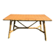 Table vintage 1960 recangulaire en rotin