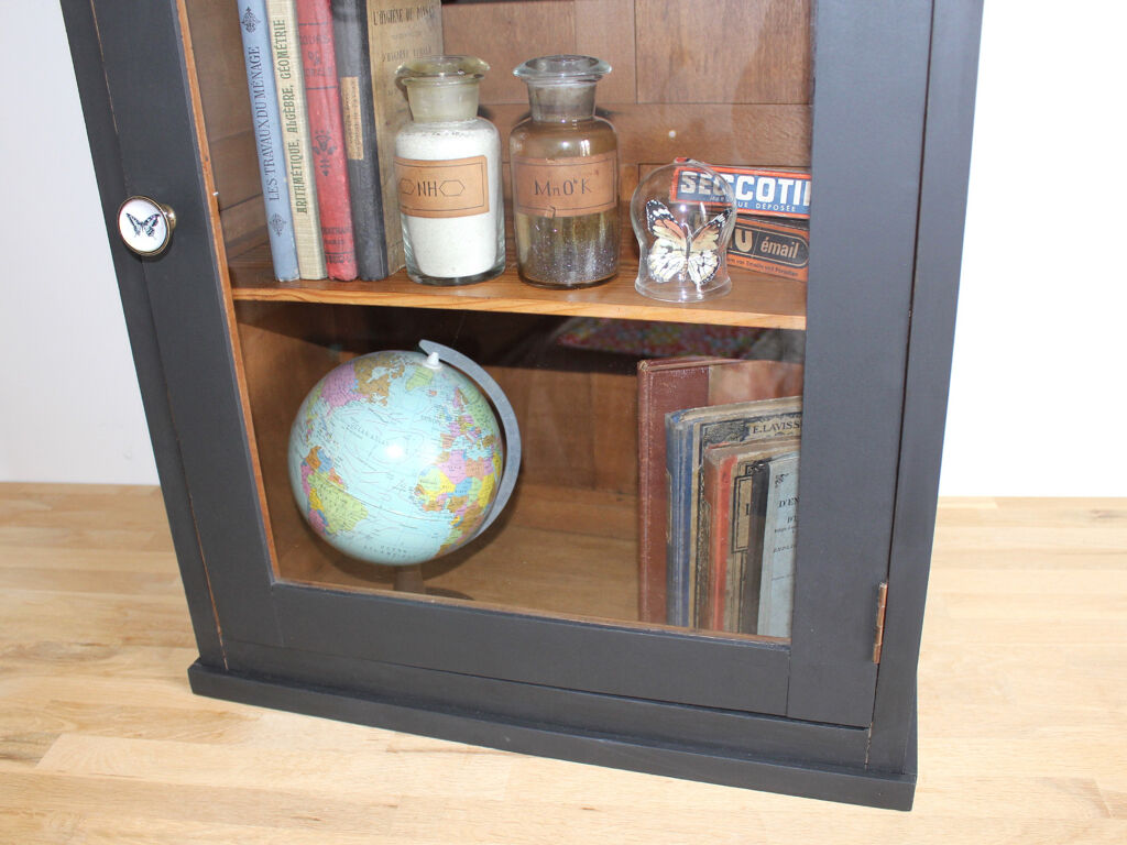 Old wooden wall showcase