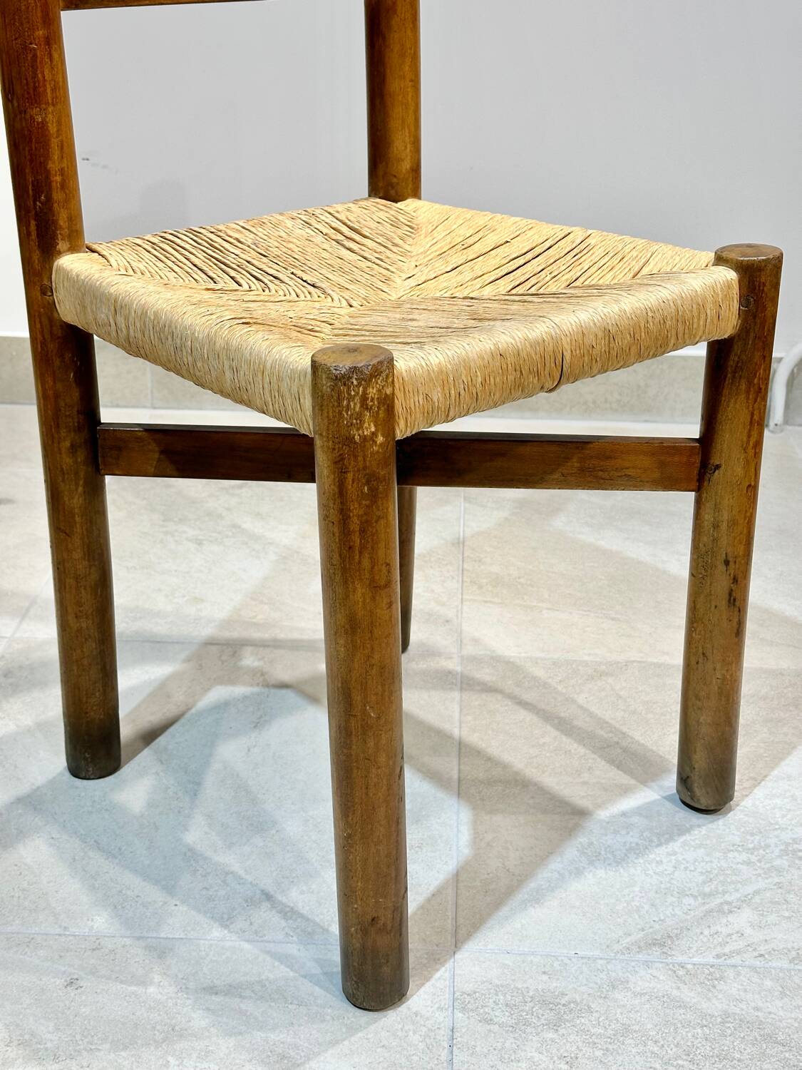 Set of 2 Charlotte Perriand Meribel chairs, in ash, circa 1950, original edition