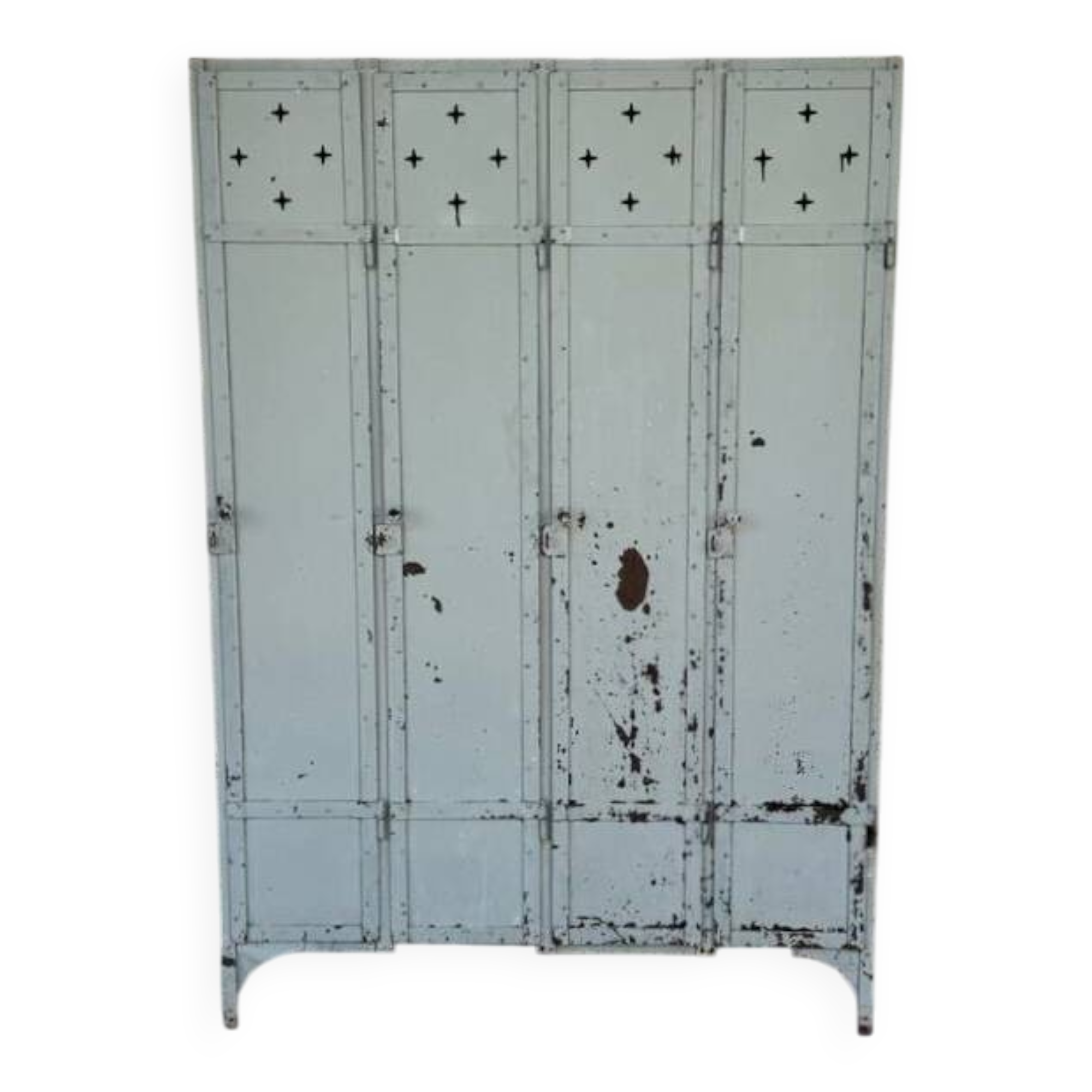 Old metal locker with 4 doors