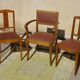 Matching set of 1 bridge armchair and 2 Art Deco chairs.