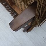 Canapé 3 places danois des années 1960, revêtement en velours vert olive, bois de hêtre.