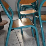 6 vintage blue children's chairs