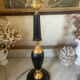 Black leather lamp Le Tanneur