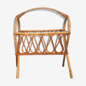 Rattan magazine holder