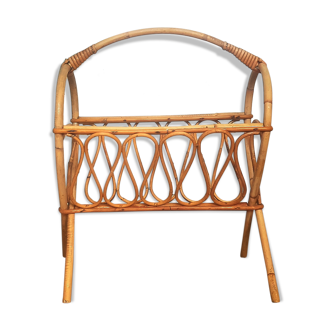 Rattan magazine holder