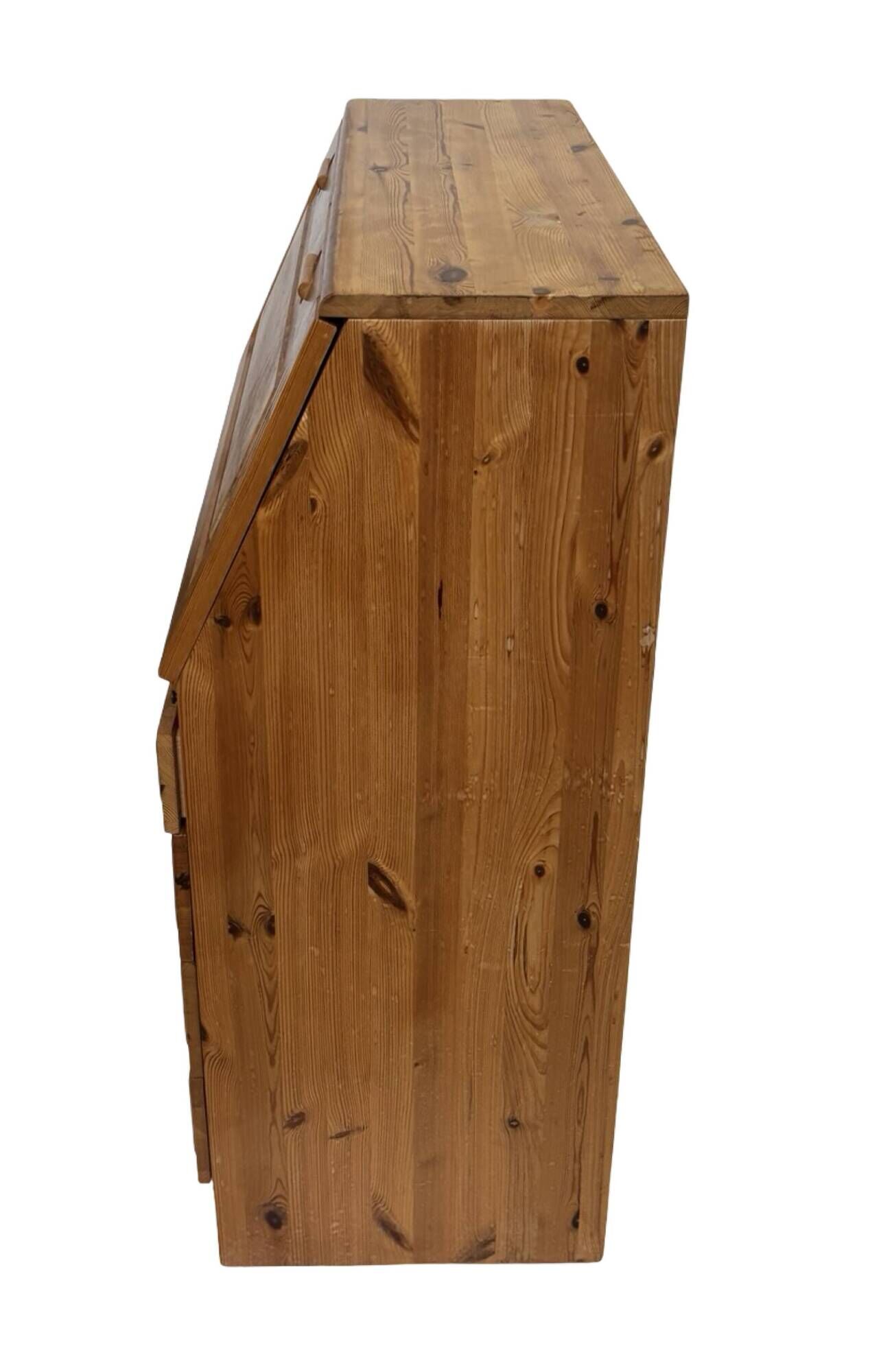 Vintage pine secretaire workstation desk, 1980s design