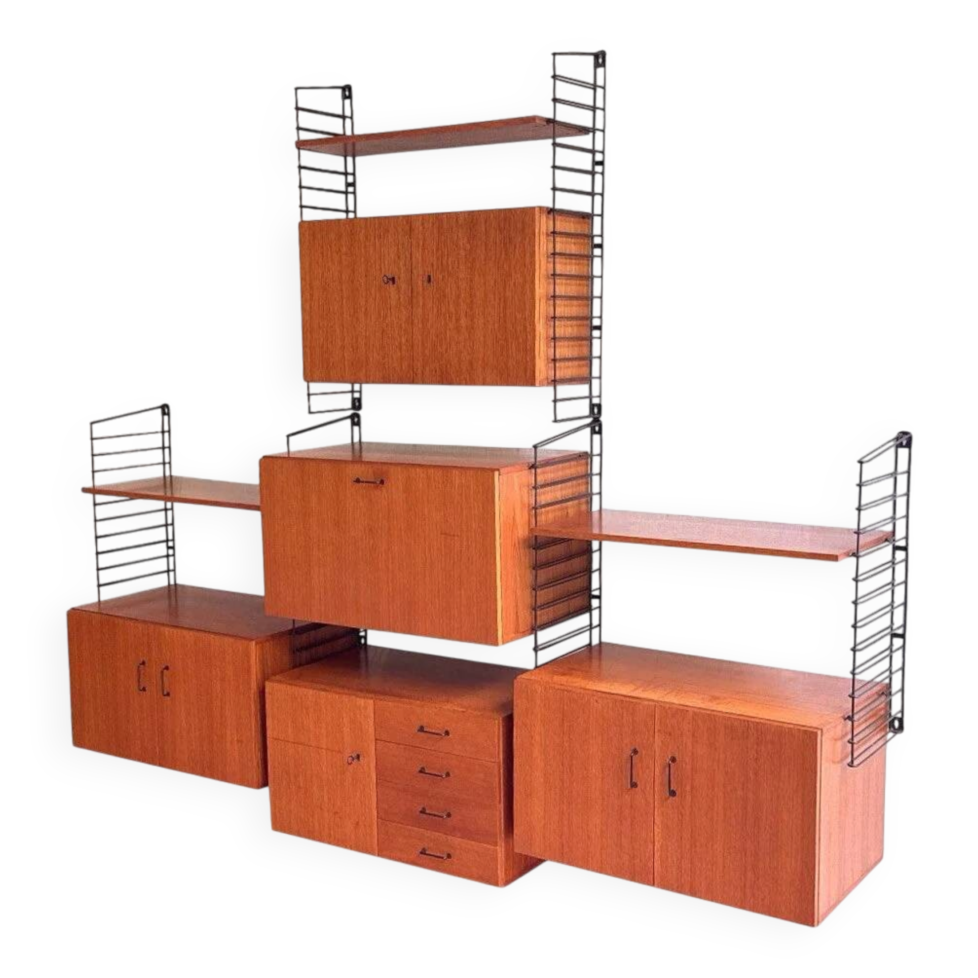 Vintage teak wall system by Musterring – modular design