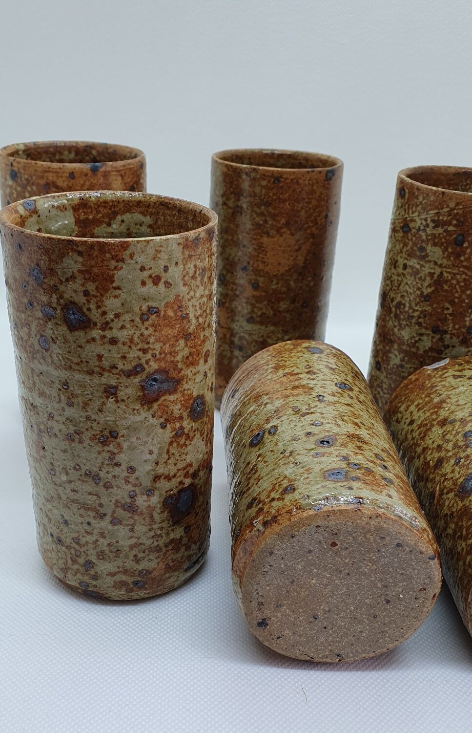 6 verres haut en grès pyrité