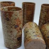 6 verres haut en grès pyrité