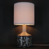 1970s Ceramic Table Lamp from Axella with Fabric Lampshade, Denmark