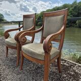 Pair of armchairs with Empire Restoration handles 1900s