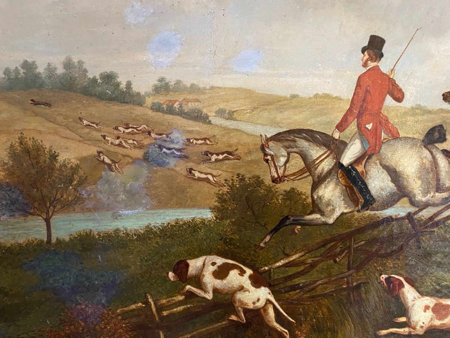 Partie de chasse école anglaise du XIXeme siècle