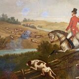 Partie de chasse école anglaise du XIXeme siècle