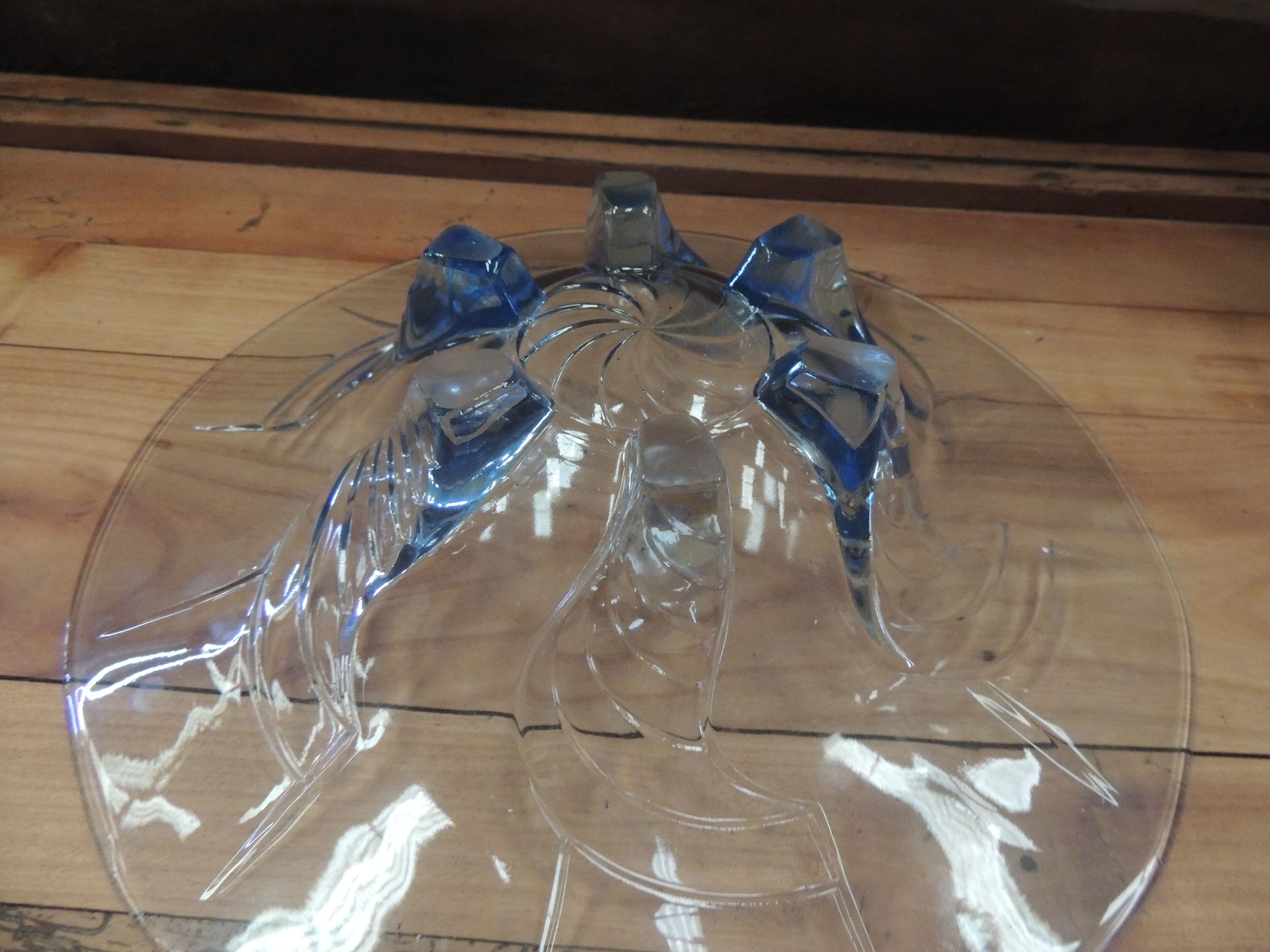 Fruit cup Blue glass centerpiece