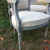 Armchair Cabriolet old Louis XVI style completely renovated