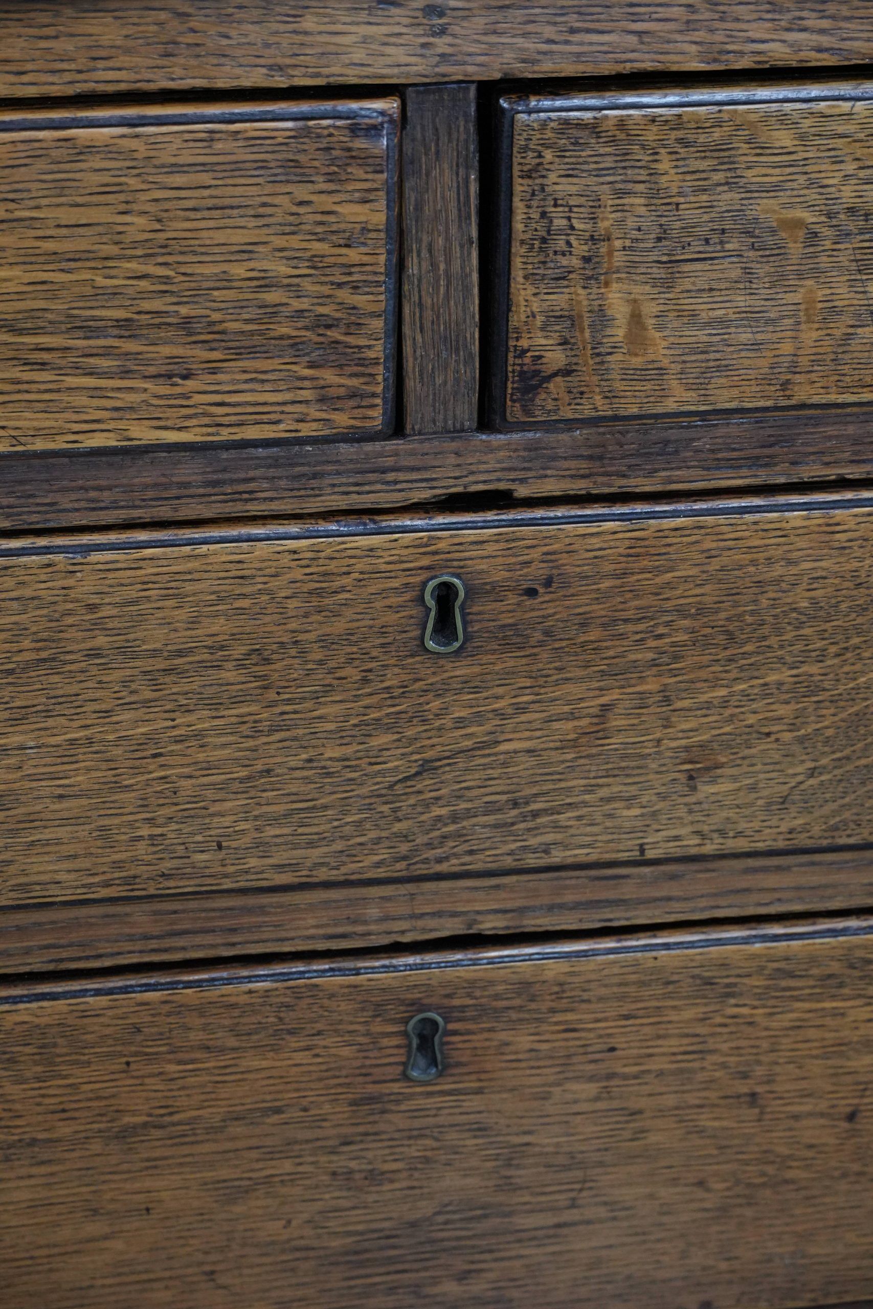 18th-century English antique oak commode