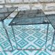 3 nesting coffee tables, smoked glass, chrome base