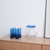 Set of cobalt glasses, Italian design, 1970s, manufactured in Italy