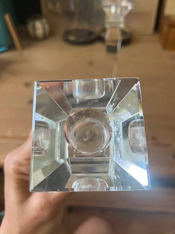 Pair of crystal candlesticks