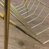 Vinyl magazine holder side table, perforated sheet metal, 50s