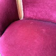 Louis XVI gilt wood and red velvet armchair