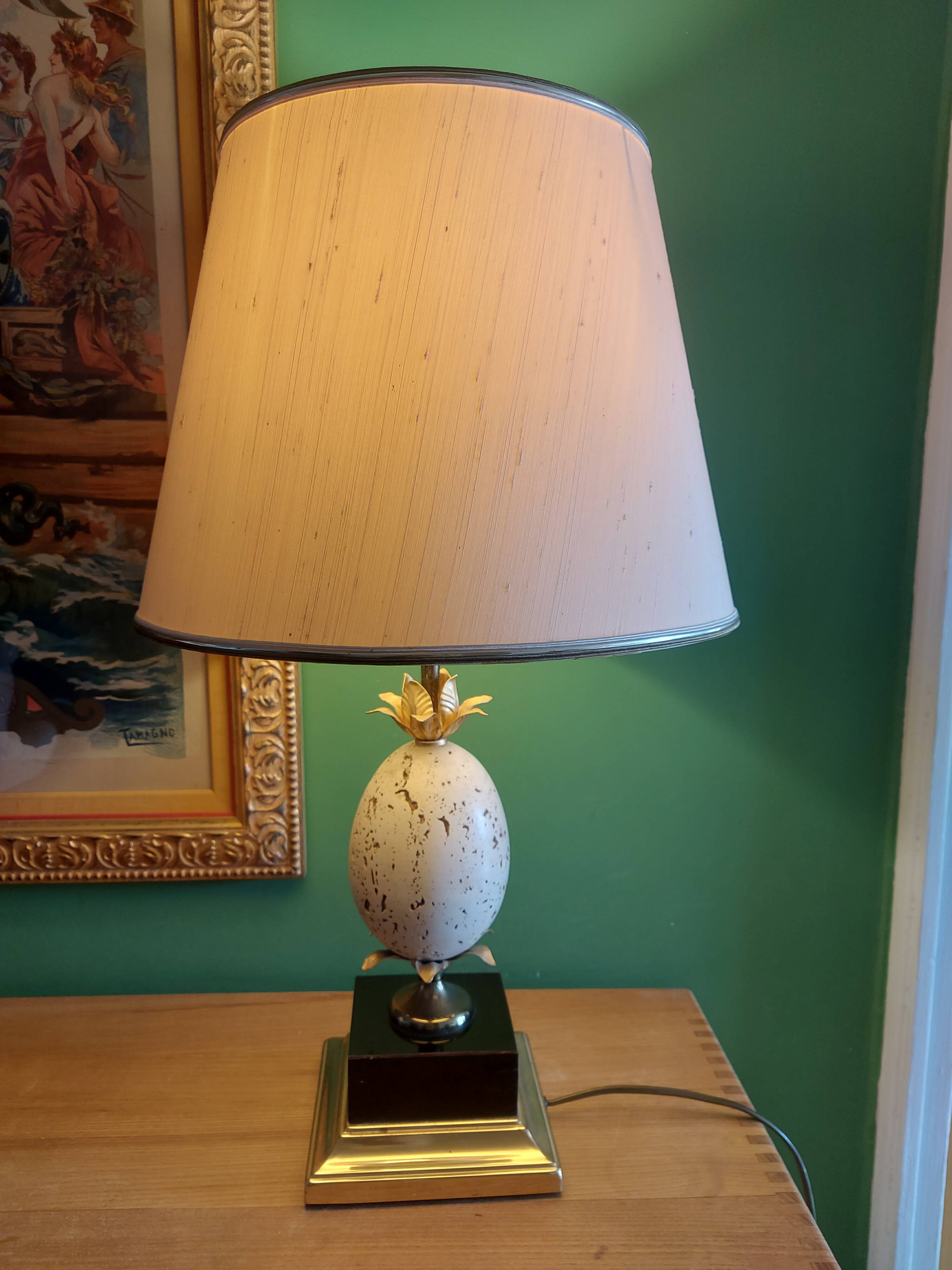 Ostrich egg lamp, Oxford model, Maison Barbier, 70'S